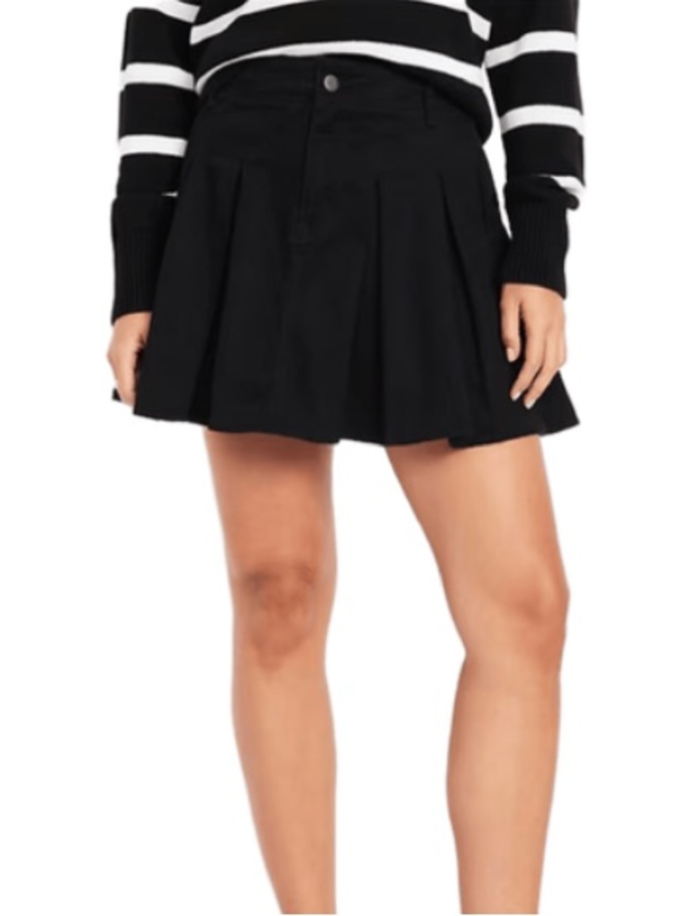 Old Navy Black Pleated Mini Skirt